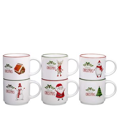 Keramische kerstkoffiemok Funky Zoek naar een prachtig huishoudelijk cadeau 14 oz capaciteit