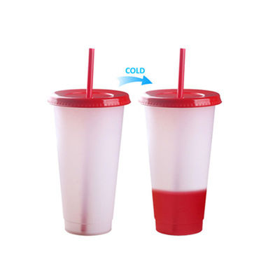 Leekproof 16oz 24oz BPA-vrije plastic koffiekopjes Koud waterfles met deksel en stro