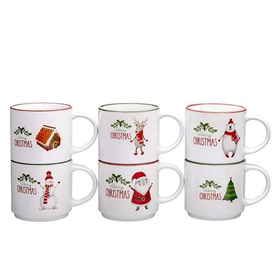 14oz capaciteit Wit kerstcadeau Keramische koffiebeker zonder accessoires