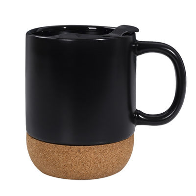 450ml Cork Base Stoneware Matte Ceramic Coffee Mug Met PP Lid Perfect Festival Gift Giving