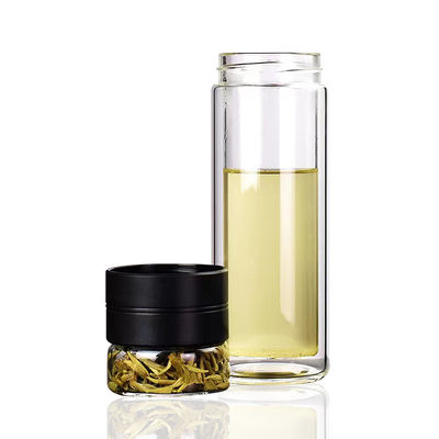 Klassieke stijl Sublimatie Doorzichtige glazen waterfles met filter 300 ml capaciteit