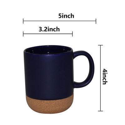 Keramische koffiebekers met geïsoleerde houten kurkbasis Custom Nordic Matte Black Design