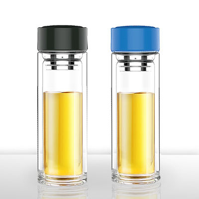Glaswaterfles met theefilter Draagbaar dubbele laag ontwerp Borosilicaat materiaal