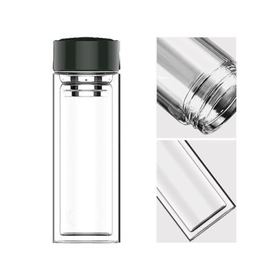Glaswaterfles met theefilter Draagbaar dubbele laag ontwerp Borosilicaat materiaal