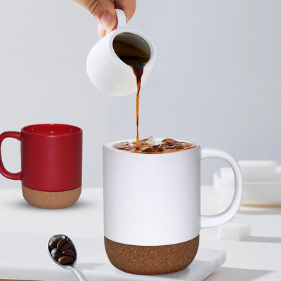 14 OZ Cork Base Stoneware Mat Custom Design Moedersdag Valentijnsdag Keramische Custom MUGS Met PP Deksel