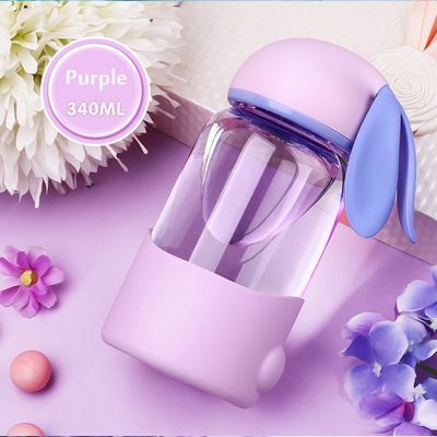 Kookwater toepasbaar 340ml waterfles met tekenfilm konijn ontwerp en siliconen mouw