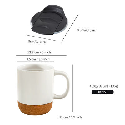 Custom Logo 15oz Sublimatie Porseleinen Koffiekop met Houten Onderkant Zwarte Keramische Melkbeker