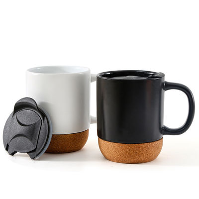Custom Logo 15oz Sublimatie Porseleinen Koffiekop Keramische Cup Met Handvat Deksel En Houten Onderkant
