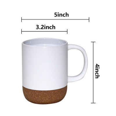 Custom Logo 15oz Sublimatie Porseleinen Koffiekop Keramische Cup Met Handvat Deksel En Houten Onderkant