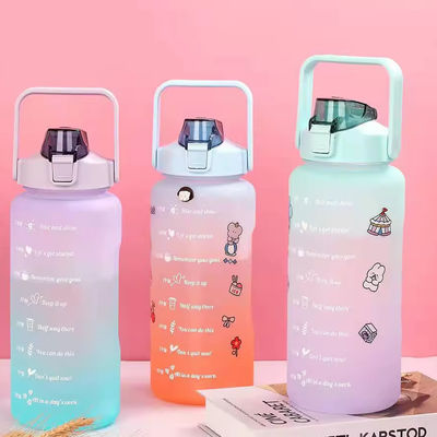 2L draagbare lekvrije plastic shaker fles voor aangepaste kleur en outdoor sport