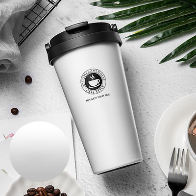 Direct leveren 500 ml roestvrij staal vacuüm geïsoleerde koffiekop met aangepast patroon
