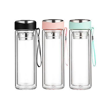 Glaswaterfles met een hoge hoeveelheid borosilicaat zonder BPA met deksel voor koffie, thee, bier en sap