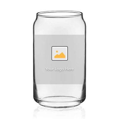 Partij Gelegenheid 16oz Glas Bier blik in de vorm van een beker met bamboe deksel en stro