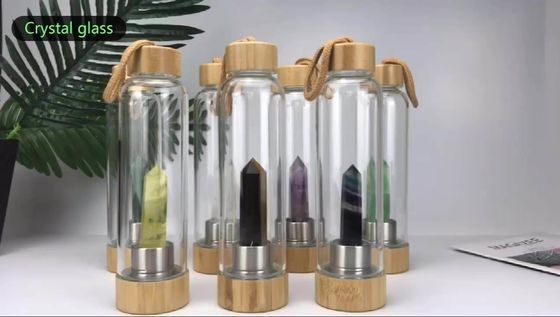 Genezende energie Kristal glas waterfles Stenen Kristal drinkwaterfles