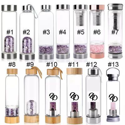 Glas waterfles met deksel voor genezende energie Crystal Bpa gratis cadeau set
