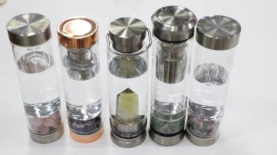Glas waterfles met deksel voor genezende energie Crystal Bpa gratis cadeau set