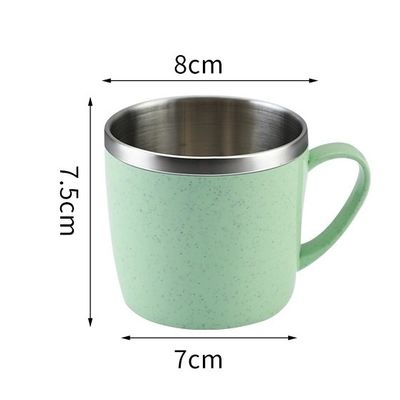 Roestvrijstalen koffiemok met handvat 220 ml capaciteit voor snacks en dranken voor kinderen