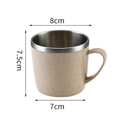 Roestvrijstalen koffiemok met handvat 220 ml capaciteit voor snacks en dranken voor kinderen