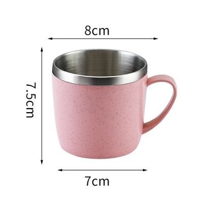 Roestvrijstalen koffiemok met handvat 220 ml capaciteit voor snacks en dranken voor kinderen