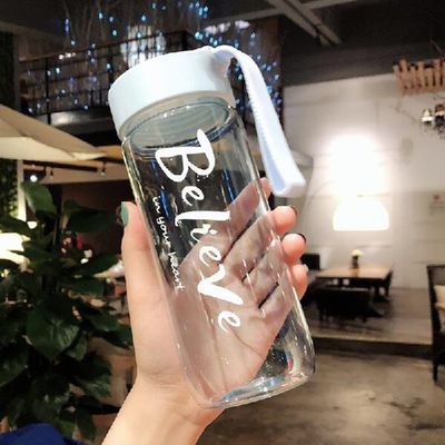600 ml Plastic Cup Custom Logo Transparante Creatieve Frosted Draagbare Studentenwaterfles