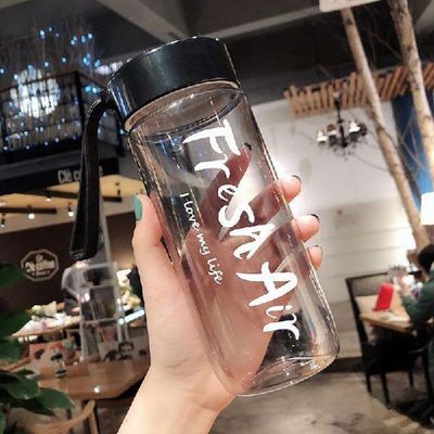 600 ml Plastic Cup Custom Logo Transparante Creatieve Frosted Draagbare Studentenwaterfles