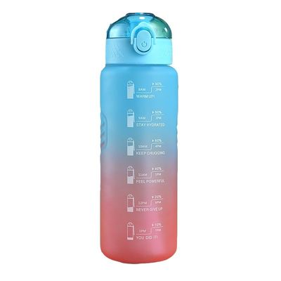 1000 ml Plastic Cup Progressive Color Flask BPA-vrij Outdoor Fitness Sports Cup met stro