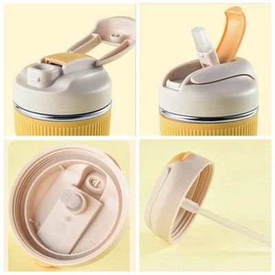 316 roestvrij staal schattig reisbeker koffie geïsoleerde tumbler vacuüm thermische beker met stro