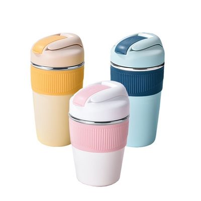 350 ml 480 ml Leuke Dubbelwand Reisbeker Koffie Geïsoleerde Tumbler Vacuüm Thermische Kop Met Stro