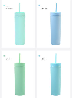 Bijbehoren zonder enige Veel verkochte kleurrijke 16 oz plastic waterfles met stro en deksel