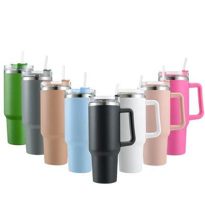 40oz dubbelwand roestvrij staal vacuüm geïsoleerde reis tumbler met handvat muggen