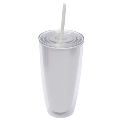Custom logo 750 ml eenvoudige transparante plastic beker voor buitenactiviteiten