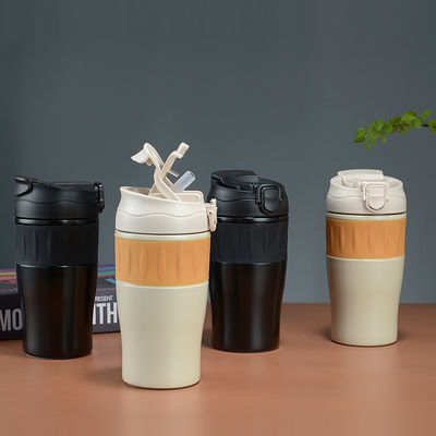 500 ml roestvrij staal dubbele wand draagbare tumbler met stro deksel voor aangepaste kleur buiten