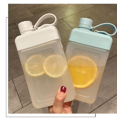 450 ml BPA-vrij Draagbaar lekbestendig PP Plastic Square Juice Sportfles met deksel en dop