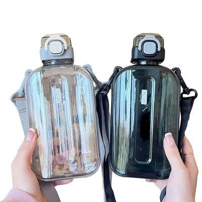 Blijf overal gehydrateerd 750 ml vierkant heldere waterfles met touw en lekdicht deksel