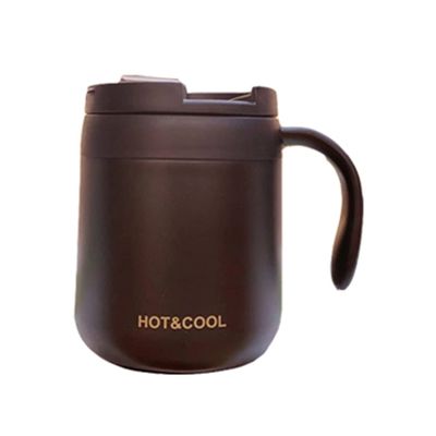 304 roestvrij staal kantoorbeker met handvat en deksel Custom logo Drinkende koffie Vacuum isolatie mok