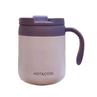 304 roestvrij staal kantoorbeker met handvat en deksel Custom logo Drinkende koffie Vacuum isolatie mok