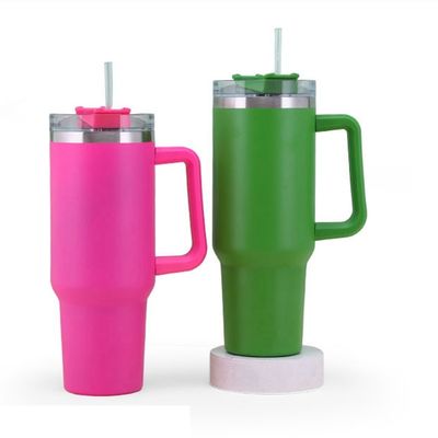 304 roestvrij staal mok vacuüm geïsoleerd 40 oz tumbler met handvat en stro met 1