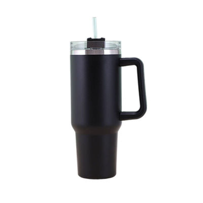 OEM 40 OZ Tumbler met handvat van roestvrij staal 18/8 Vacuum Travel Coffee Mug And Straw