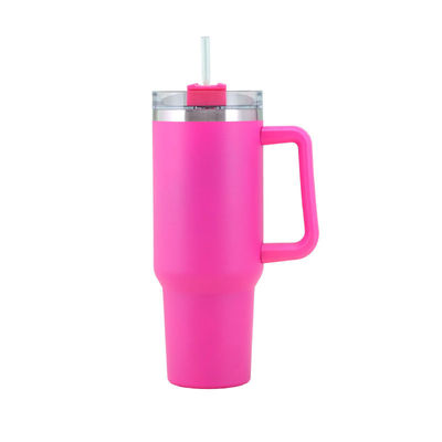 Draagbare thermische cup tumbler met handvat en deksel stro 40oz roestvrij staal geïsoleerd