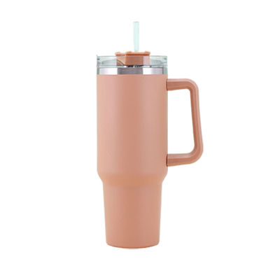 Draagbare thermische cup tumbler met handvat en deksel stro 40oz roestvrij staal geïsoleerd