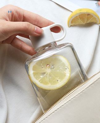 360 ml/500 ml rechthoekige transparante Tritan plastic waterfles voor kamperen