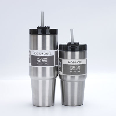 Stocked 304 roestvrij staal Vacuum Geïsoleerde Tumbler Koffiebeker met Straw Deksel 30oz