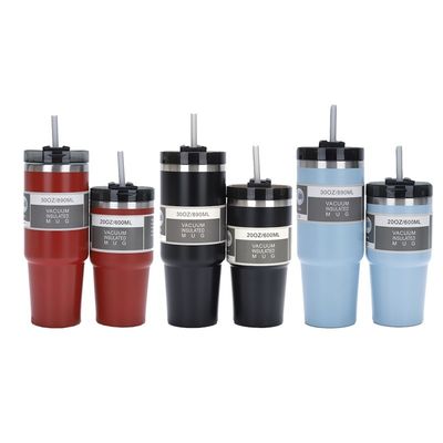 Stocked 304 roestvrij staal Vacuum Geïsoleerde Tumbler Koffiebeker met Straw Deksel 30oz