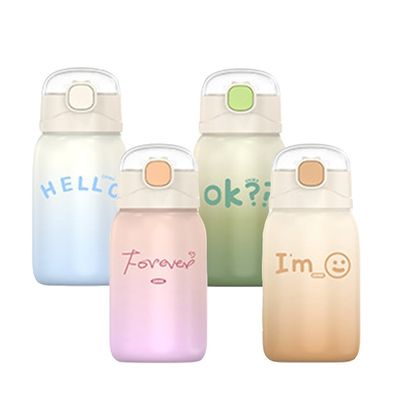 Studenten Draagbare 350/450 ml roestvrijstalen tumblers met stro en thermische isolatie