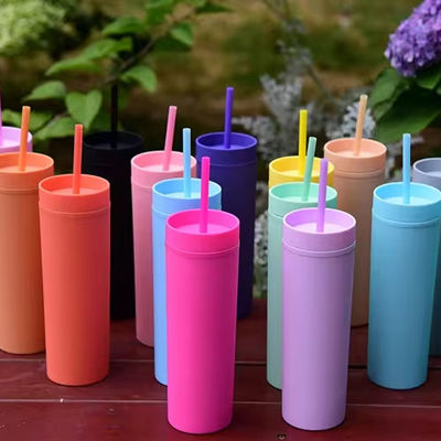 16oz capaciteit Duurzaam dun plastic waterfles deksel voor aanpassing kleurrijk ontwerp