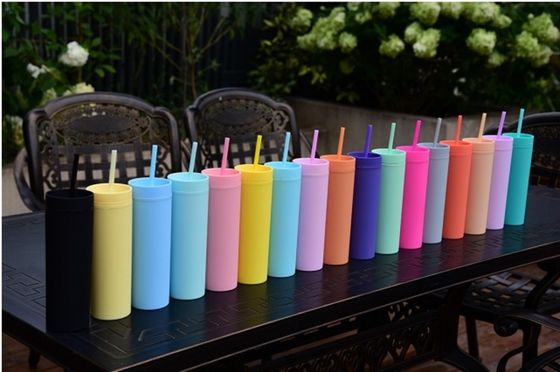 16oz capaciteit Duurzaam dun plastic waterfles deksel voor aanpassing kleurrijk ontwerp