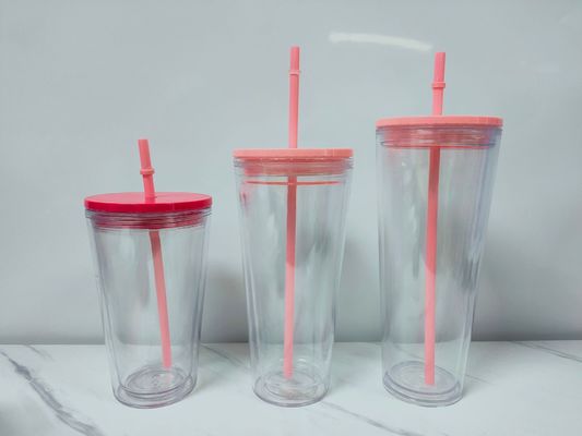 Aantal stukken 1 Tumbler Dubbelwandige heldere plastic waterfles voor studenten zomerbeker