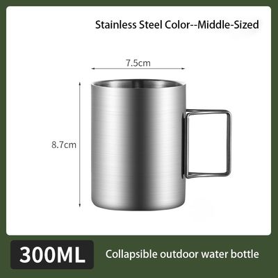 Eenvoudige draagbare roestvrijstalen waterbeker met brede mond en minimalistische ontwerpstijl