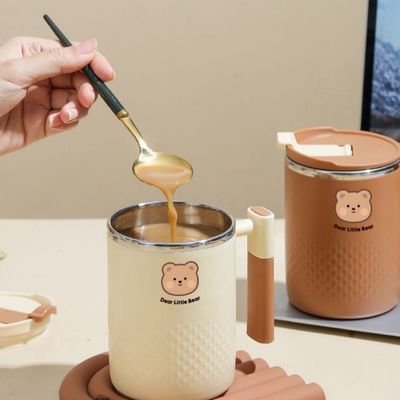 450 ml 304 roestvrij staal koffiebeker geïsoleerde kop koffiefles met handvat voor thuis