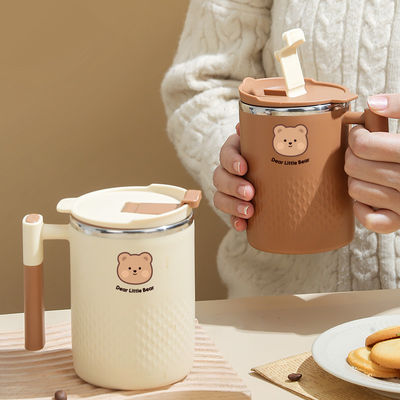 450 ml 304 roestvrij staal koffiebeker geïsoleerde kop koffiefles met handvat voor thuis